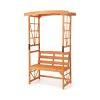 Stunning 6.2 FT Tall Garden Arbor with Pergola & Cozy 2-Seat Bench – Perfect for Lawn & Backyard Decor