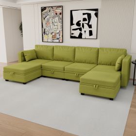 Luxurious U-Shaped Modular Sectional Sofa with Reversible Chaise & Hidden Storage - Stylish Couch for Modern Living Rooms