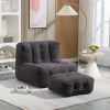 Fluffy Bean bag chair, super soft lazy sofa chair w memory foam and Ottoman