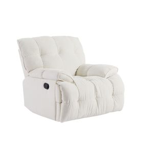 Luxurious 360° Swivel Reclining Fabric Chair | Heavy-Duty Single Sofa for Living Room - Elegant Cream