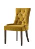 Farren Side Chair, Yellow Velvet & Espresso Finish (Set-2)