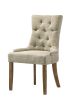 Yotam Side Chair, Beige Fabric & Salvaged Oak Finish  (Set-2)