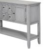 Charming Cambridge Vintage Console Table with Ample Storage | 4 Small Drawers & Bottom Shelf - Antique Gray for Living Rooms, Entrances & Kitchens