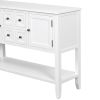 Cambridge Series Elegant Vintage Console Table | Ample Storage with 4 Drawers & Bottom Shelf – Perfect for Living Rooms, Entrances & Kitchens -White