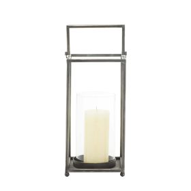 DecMode Black Metal Decorative Candle Lantern