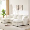 ULTIMATE 6-SEAT U-SHAPE MODULAR SOFA | CHENILLE SECTIONAL COUCH SET W/ PILLOWS