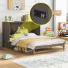 Queen Size Murphy Bed with Charging Station - Antique Grey | Space-Saving Elegance & Modern Convenience