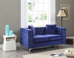 Elegant Blue Paige Loveseat by Glory Furniture | Chic Modern Design for Your Living Room