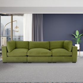 Luxurious Forest Green 3-Seater Sofa | Modern Couches for Living Room, Bedroom & Office | Solid Wood Frame, Polyester Upholstery