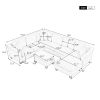 ULTRA-LUXE WHITE VELVET 4PC SECTIONAL SOFA w/ OTTOMAN & RIGHT CHAISE – 122”x91” | Spacious, Modern Comfort