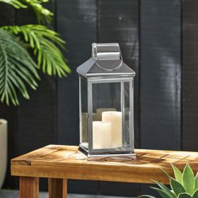 Hobbs Stainless Steel 16" Lantern, Silver