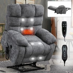 Lift Recliner Chair Heat Massage Dual Motor Infinite Position Up to 350 LBS Large Electric Power Lift Recliners with Power-Remote