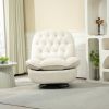 360Â° Swivel Recliner Adjustable Chair Chenille Glider Swivel Reclining Sofa Chair with Black Metal Round Base - Beige