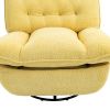 360Â° Swivel Recliner Adjustable Chair Chenille Glider Swivel Reclining Sofa Chair with Black Metal Round Base - Yellow