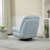 360Â° Swivel Recliner Adjustable Chair Chenille Glider Swivel Reclining Sofa Chair with Black Metal Round Base - Blue