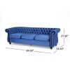 OPULENT 3-SEATER VELVET SOFA - NAVY BLUE  | LUXURIOUS COMFORT & TIMELESS ELEGANCE