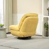 360Â° Swivel Recliner Adjustable Chair Chenille Glider Swivel Reclining Sofa Chair with Black Metal Round Base - Yellow