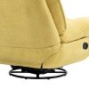 360Â° Swivel Recliner Adjustable Chair Chenille Glider Swivel Reclining Sofa Chair with Black Metal Round Base - Yellow