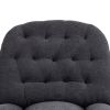 360Â° Swivel Recliner Adjustable Chair Chenille Glider Swivel Reclining Sofa Chair with Black Metal Round Base - Black