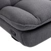 360Â° Swivel Recliner Adjustable Chair Chenille Glider Swivel Reclining Sofa Chair with Black Metal Round Base - Gray