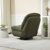 Vibrant Green 360° Swivel Recliner | Adjustable Chenille Glider with Black Metal Base