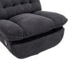 360Â° Swivel Recliner Adjustable Chair Chenille Glider Swivel Reclining Sofa Chair with Black Metal Round Base - Black