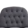 360Â° Swivel Recliner Adjustable Chair Chenille Glider Swivel Reclining Sofa Chair with Black Metal Round Base - Gray