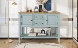 Cambridge Series Vintage Lime White Console Table with Ample Storage – 4 Drawers & Bottom Shelf for Living Rooms, Entrances & Kitchens