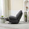 360Â° Swivel Recliner Adjustable Chair Chenille Glider Swivel Reclining Sofa Chair with Black Metal Round Base - Gray