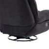 360Â° Swivel Recliner Adjustable Chair Chenille Glider Swivel Reclining Sofa Chair with Black Metal Round Base - Black