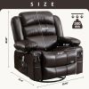 Massage Swivel Rocker Recliner Chair with Vibration Massage and Heat Ergonomic Lounge Chair for Living Room with Rocking Function and Side Pocket 2 Cu