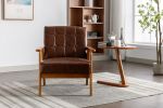 Leisure Chair with Solid Wood Armrest & Feet, Mid-Century Modern Accent chair, for your Living Room Bedroom Studio