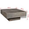 Coffee Table Dark Brown Square Solid Mango Wood - Brown