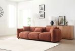 VIBRANT ORANGE MID-CENTURY MODERN 3-SEATER SOFA | PERFECT LIVING ROOM CENTERPIECE