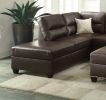 Luxurious Espresso Faux Leather 3-PC Reversible Sectional Sofa Set | Contemporary Living Room Furniture w/ Chaise & Ottoman