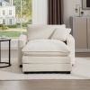 Comfortable Single Chair Deep Seat Sofa With Footstool With One Pillow