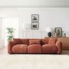 VIBRANT ORANGE MID-CENTURY MODERN 3-SEATER SOFA | PERFECT LIVING ROOM CENTERPIECE