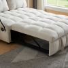 VELVET BEIGE MODERN SOFA BED – PULL-OUT WITH REMOVABLE BACKREST, USB PORT & SWIVEL PHONE STAND | LUXURY COMFORT