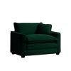 Green Corduroy Fabric, Comfortable Single Chair Deep Seat Sofa With One Pillow, Suitable for Living Room and Bedroom, Club Multiple Occasions