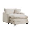 Comfortable Single Chair Deep Seat Sofa With Footstool With One Pillow