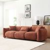 VIBRANT ORANGE MID-CENTURY MODERN 3-SEATER SOFA | PERFECT LIVING ROOM CENTERPIECE