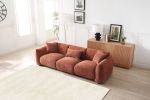 VIBRANT ORANGE MID-CENTURY MODERN 3-SEATER SOFA | PERFECT LIVING ROOM CENTERPIECE