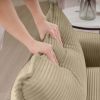 Tan Corduroy Fabric, Comfortable Single Chair Deep Seat Sofa With One Pillow, Suitable for Living Room and Bedroom, Club Multiple Occasions