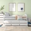 FULL SIZE DAYBED w/ TWIN TRUNDLE & STORAGE DRAWERS | ELEGANT WHITE SOFA BED