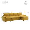 Stunning 118x55" Modern L-Shaped Chenille Cloud Sofa – Plush Double Seat Cushions & 5-Seat Upholstered Comfort for Your Living Room