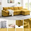 Stunning 118x55" Modern L-Shaped Chenille Cloud Sofa – Plush Double Seat Cushions & 5-Seat Upholstered Comfort for Your Living Room