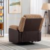 Brown Fabric Recliner Chair Theater Single Recliner Thick Seat and Backrest, suitable for living room, side bags Electric sofa chair, electric remote