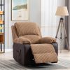 Brown Fabric Recliner Chair Theater Single Recliner Thick Seat and Backrest, suitable for living room, side bags Electric sofa chair, electric remote