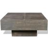 Coffee Table Dark Brown Square Solid Mango Wood - Brown