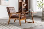 Leisure Chair with Solid Wood Armrest & Feet, Mid-Century Modern Accent chair, for your Living Room Bedroom Studio